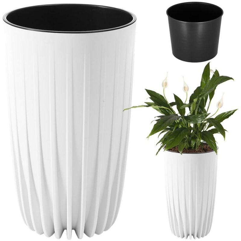 Doniczka Lamela MIRA wysoka donica 52x30cm biała 1 szt.