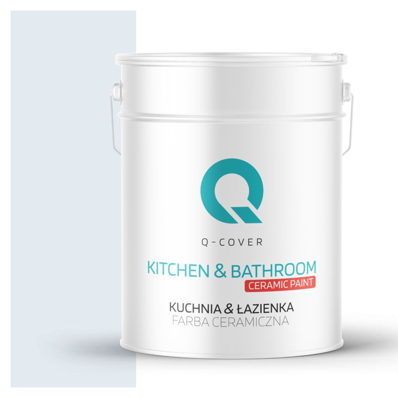 Farba Ceramiczna Kuchnia & Łazienka Q-Cover Biel złamana w błękit H0179 Głęboki Mat 10L