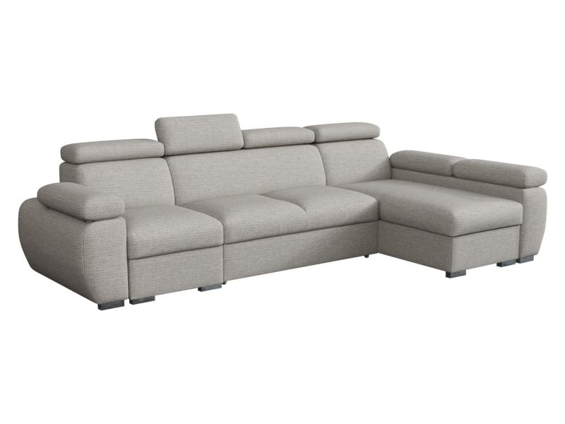 Narożnik z funkcją spania MIRJAN 24 Boston LCP prawy 1P(65)+2R+LCP jasnoszara plecionka 1 szt.