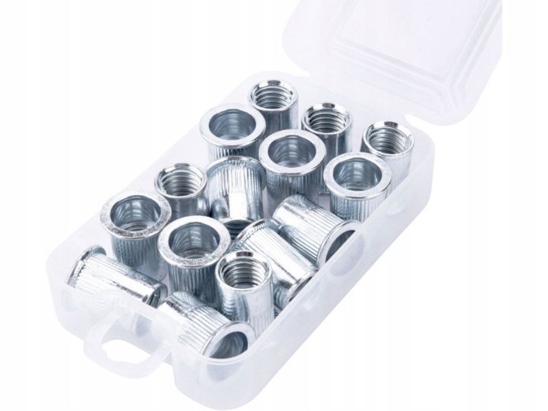 Nitonakrętki FORTUM stalowe ocynkowane M12 z kołnierzem zestaw 15 szt.