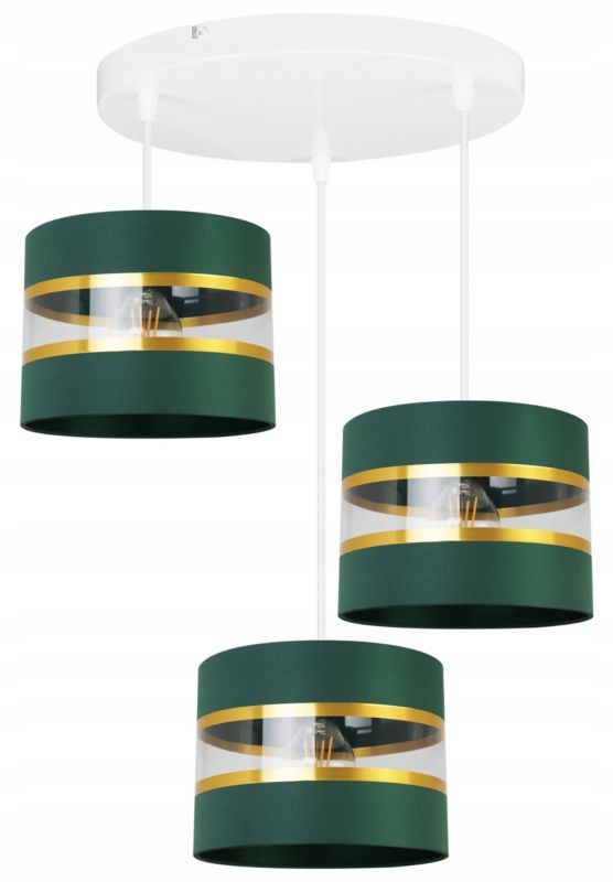 Lampa sufitowa wisząca Light Home LH Elegance Gold 3x E27 60W okragły zielony/biały 1szt.