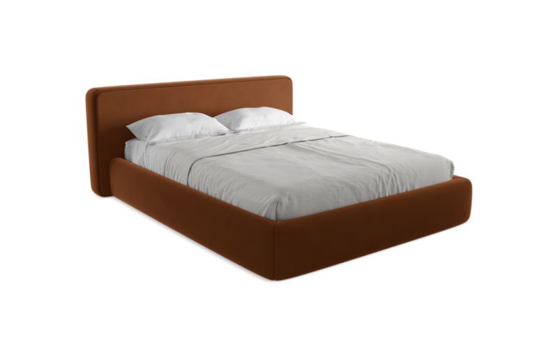 Łóżko LaMiaSofa Kiana z weluru 160x200 terakota 1 szt.