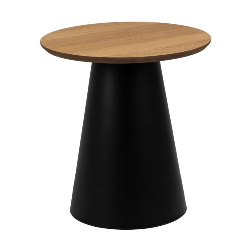 Okrągły Stolik Kawowy Soli ACTONA 45 Cm Czarno-Beżowy 1 szt.