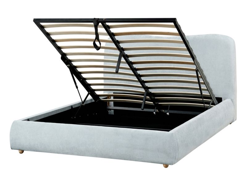 Łóżko z pojemnikiem Blagnac 140 x 200 cm Błękitny 1 szt.