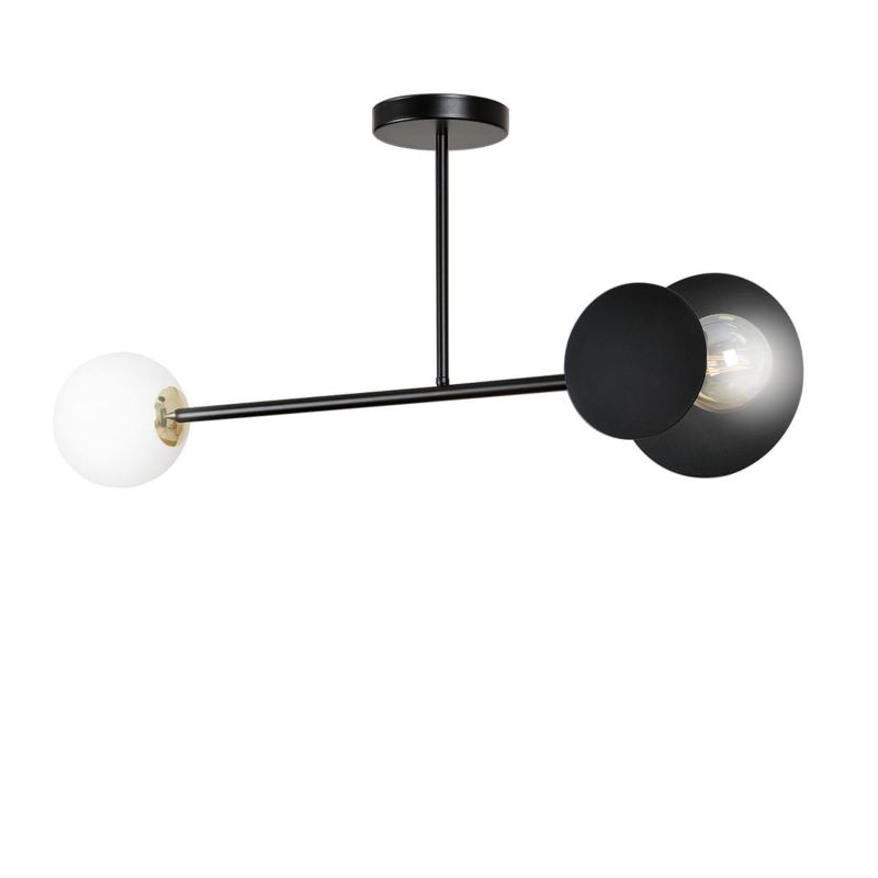 Lampa sufitowa Emibig Minerva czarno-biała-przezroczysty wym: 40 x 80 cm 2xE27 x 15W 1 szt.