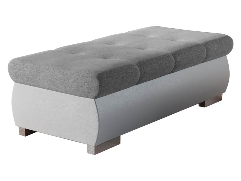 Pufa MIRJAN 24 Orkan Duża biała ekoskóra/szary 1 szt.