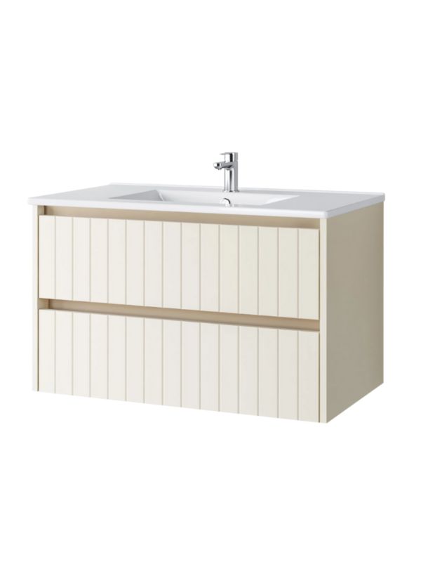 Zestaw szafka łazienkowa z umywalką ceramiczną Uptrend MELITO 80 Almond Mat 1 kpl.