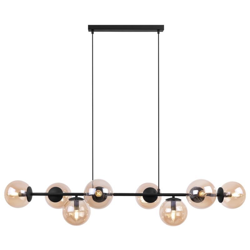 Lampa sufitowa wisząca Light Home LH Siena 8x E14 40W czarny klosz miodowy 1szt.