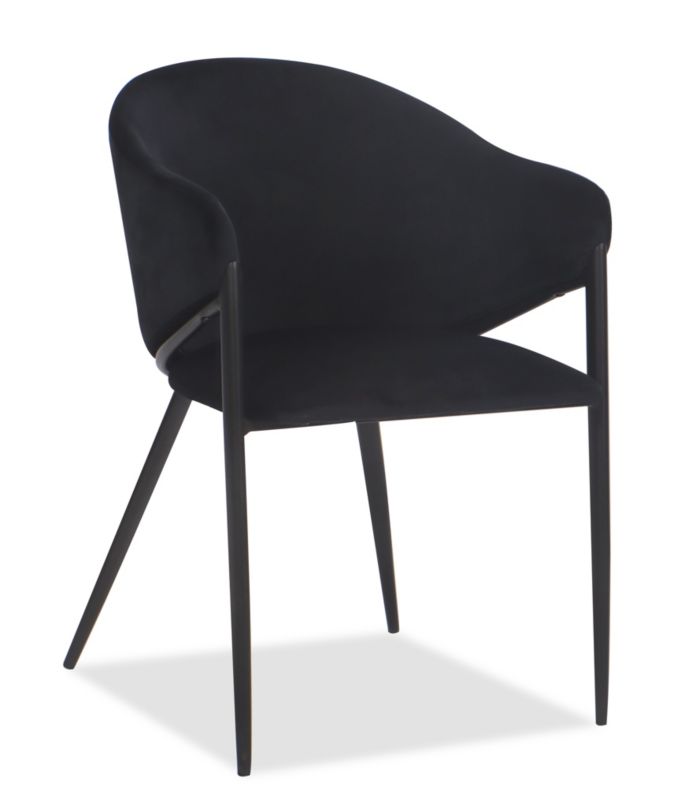 Krzesło tapicerowane New Home GLAMOUR czarne welurowe z podłokietnikami 1 szt.