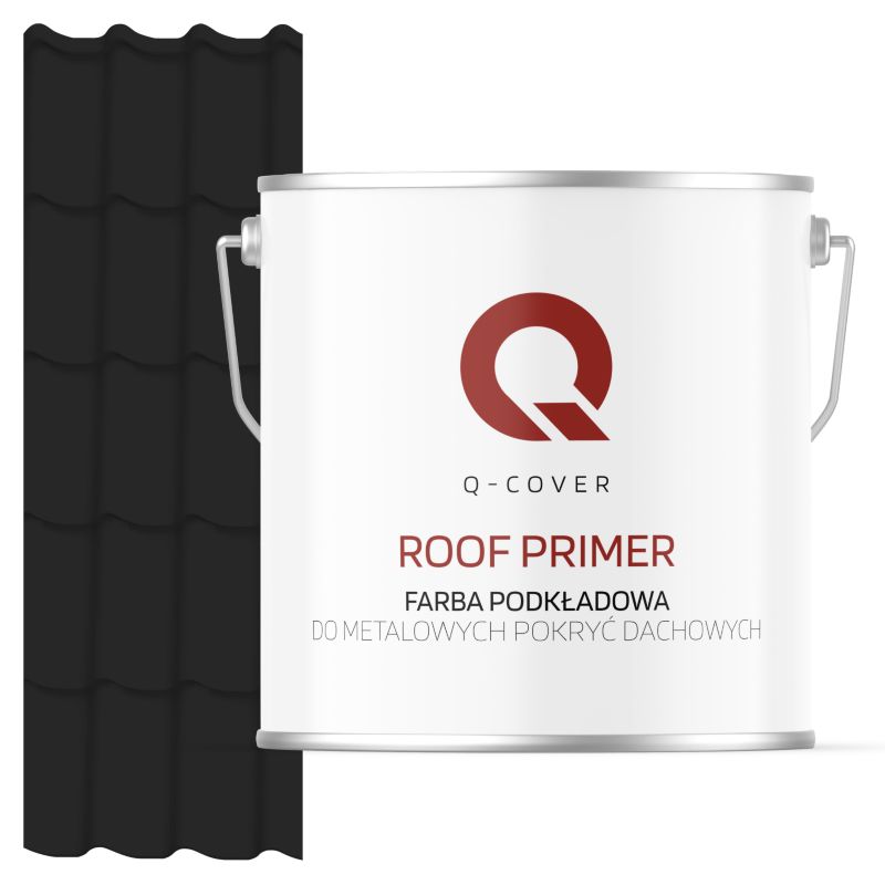 Farba Podkładowa do Metalowych Pokryć Dachowych Q-Cover Czarny RAL9005 5L