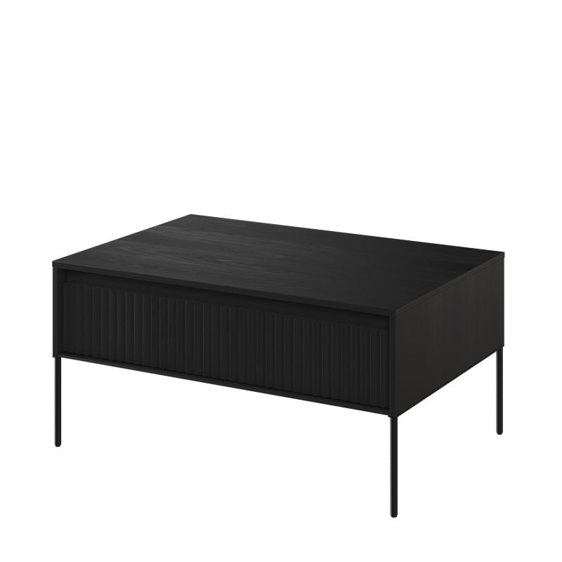 Stolik kawowy Bettso Trend z uchylną szafką na wysokich metalowych nogach czarny 1szt.