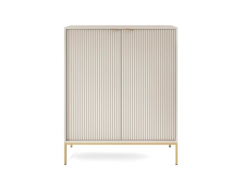 Komoda wysoka Delicious ryflowana kaszmir na złotych nogach nowoczesna do salonu Intesi 1 szt.