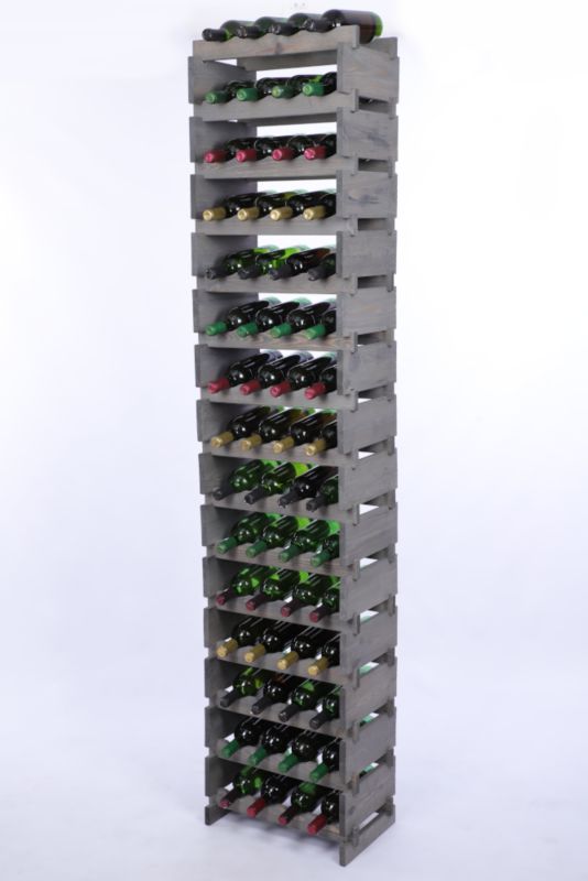 Stojak na wino MODO24 regał modułowy na butelki 15 leżni x 4 butelki montaż bez narzędzi impregnacja szara 1 szt.