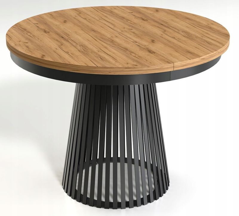 Stół Furnidea 100-180 cm rozkładany dąb craft czarne nogi Lamella 1 szt.