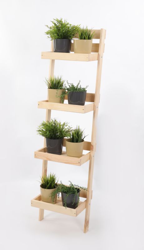 Kwietnik drewniany MODO24 4-poziomowy opierany o ścianę 145x37x23 cm naturalny eko 1 szt.