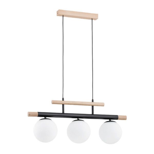 Lampa wisząca Alfa Trendy czarna-jasne drewno wym: 85 x 66 x 15 cm 3xE14 x 10W 1 szt.