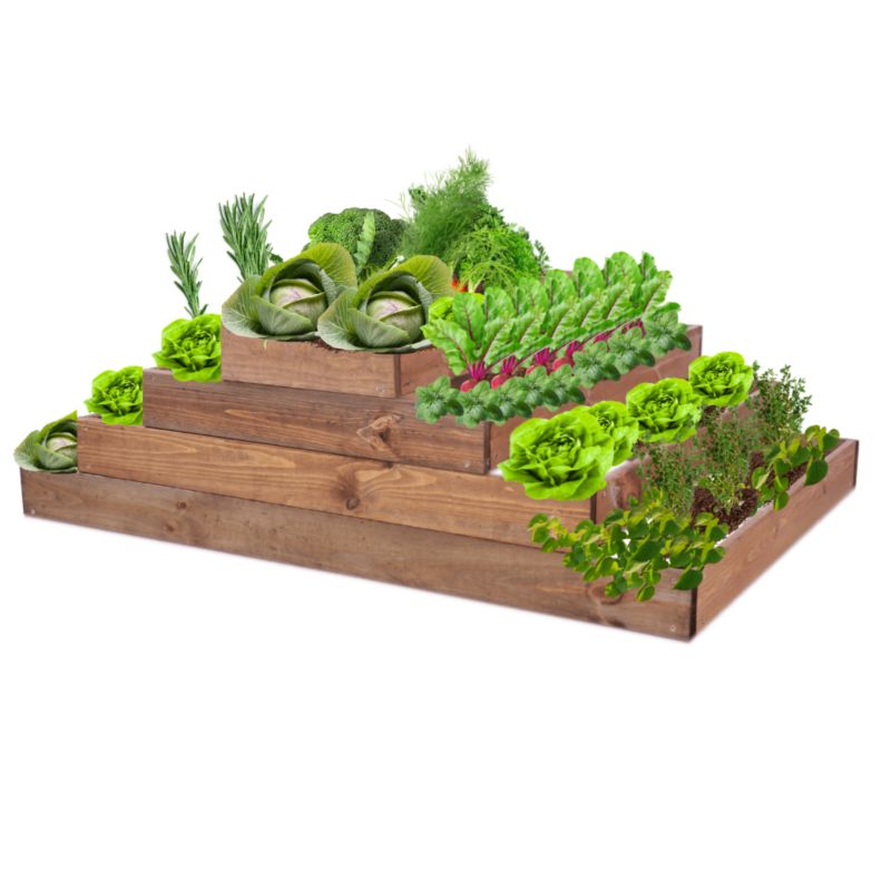 Skrzynia warzywna MODO24 regulowana donica 36x117x60 cm brązowe impregnowane drewno 1 szt