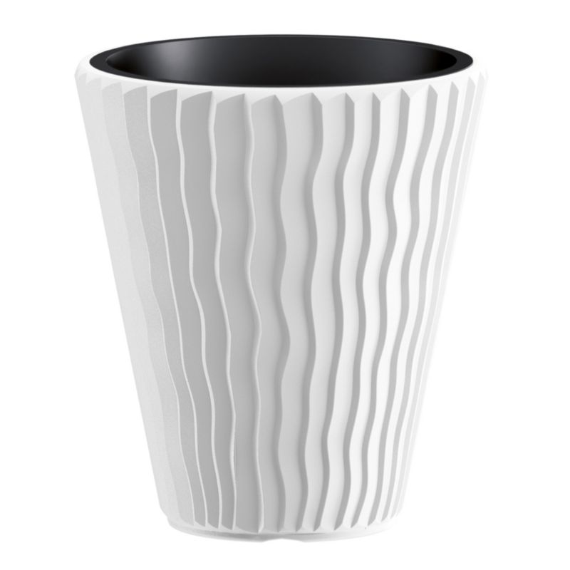 Doniczka Ogrodowa EDANTI 39 cm Okrągła Na Taras Do Ogrodu Domu Biała 1 szt.