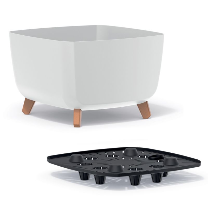 Doniczka EDANTI Ogrodowa 39 cm Na Nóżkach Dekoracyjna Biała 1 szt.