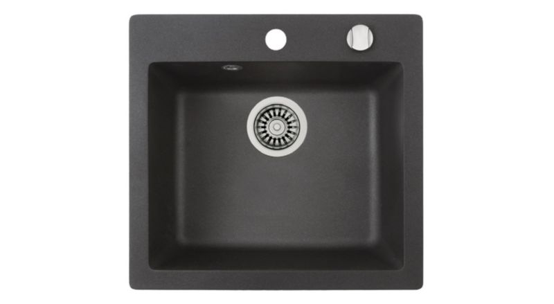 Zlewozmywak Teka Clivo 50 S-TQ Onyks, 1-komorowy, wpuszczany, wytrzymały, 49x45,5 cm, 1 szt.