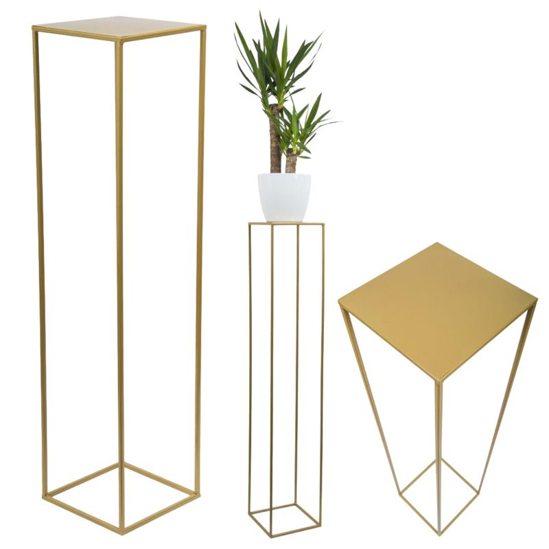 Kwietnik stojący Ashen HowHomely Metalowy Złoty 24x130 cm 1 szt.