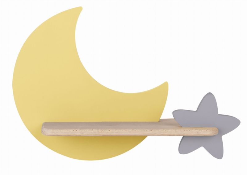 Kinkiet ścienny Candellux Moon żółto-szary-jasne drewno 1 x E14 x 5W IP20 wym: 27,5 x 39,5 x 12 cm - 1 szt.
