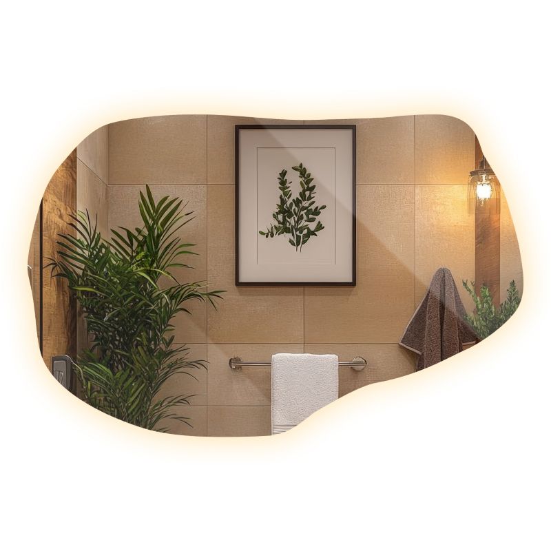 Lustro Organiczne LED ArtPrintCave 100 x 65 cm Ścienne Ciepłe Światło Styl Nowoczesny Design Do Salonu i Holu 1 szt.