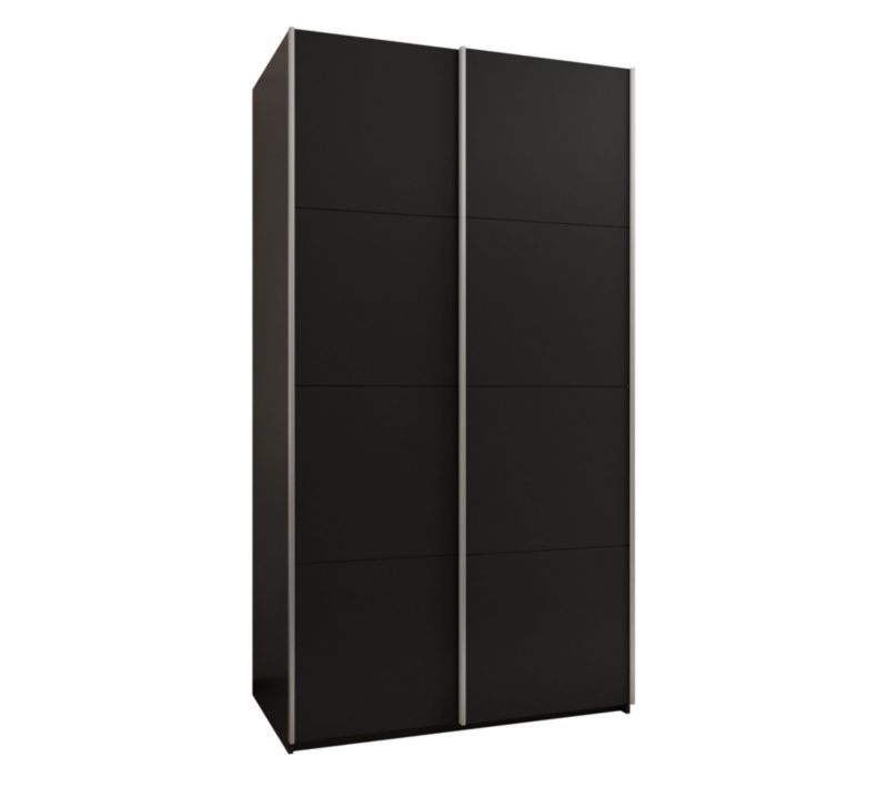 Szafa przesuwna Abiks LUX wysoka szer.130cm czarny/czarny/srebrny 1szt.