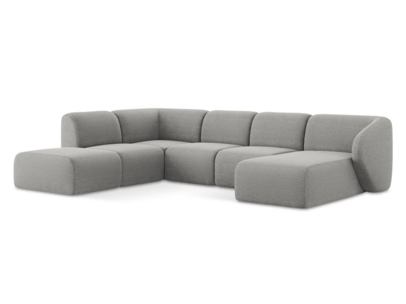 Sofa panoramiczna LaMiaSofa CERVO z tkaniny bouclé 325x236 cm jasny szary 1 szt.