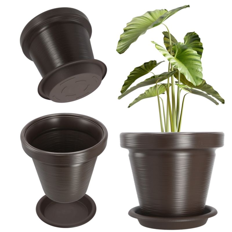 Doniczka KADAX Na Kwiaty 46cm Osłonka Z Podstawką Rośliny mokka 1 szt.