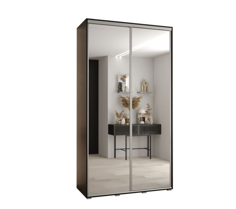 Szafa przesuwna Abiks DAVOS 2 wysoka szer.140cm gł.45cm czarny/czarny/srebrny 1szt.