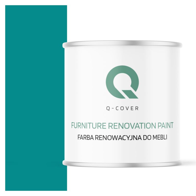 Farba Renowacyjna do Mebli Q-Cover Niebieski turkusowy RAL5018 Mat 2.5L