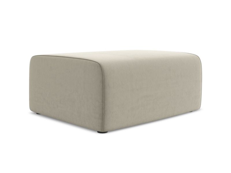 Pufa LaMiaSofa CASERTA z tkaniny welwetowej 90x60 cm perłowy 1 szt.