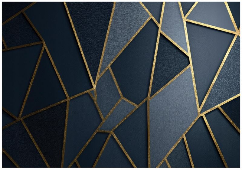 Fototapeta WALLARENA Do Sypialni Salonu Na Flizelinie Abstrakcja Glamour Geometryczna Niebieski 300x210 cm 16210VX6 1 szt.