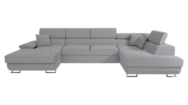 Narożnik z funkcją spania MIRJAN 24 Cotere Bis Sztruks prawy jasny szary 1 szt.