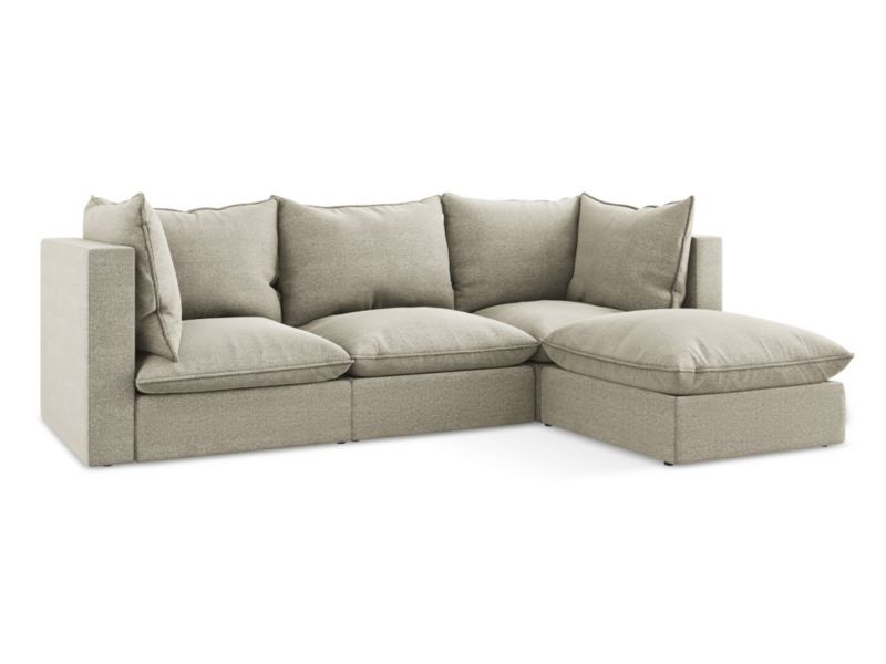 Narożnik prawostronny LaMiaSofa RAVENNA z tkaniny bouclé 255x165 cm kreci 1 szt.