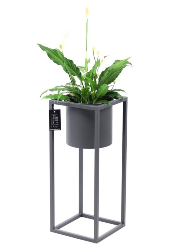 Kwietnik stojący JAKPOL Ugo Loft 60cm metalowy szary 1 szt.