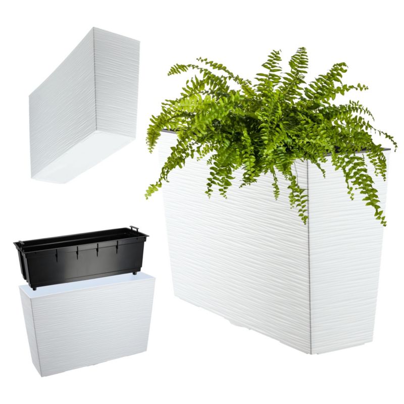 Doniczka KADAX Kwietnik Donica + Wkład Biała 19x56 cm 1szt.