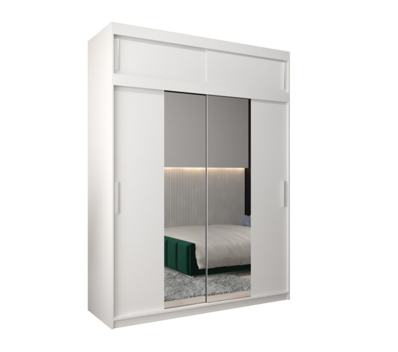 Szafa przesuwna Garderoba Abiks Tokyo 1 180 biały + biały z nadstawką 1 szt.