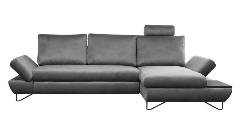 Narożnik z funkcją spania MIRJAN 24 Loft prawy prawy stalowy 1 szt.