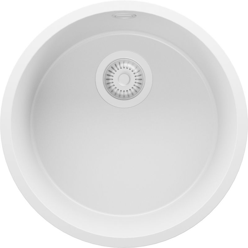 Zlewozmywak podblatowy Valetta PRIMAGRAN 46x46cm do szafki od 50cm, Cały Biały + Syfon, S008, 1 szt.