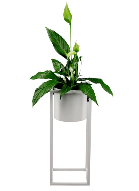 Kwietnik stojący JAKPOL Ugo Loft 60cm metalowy biały 1 szt.