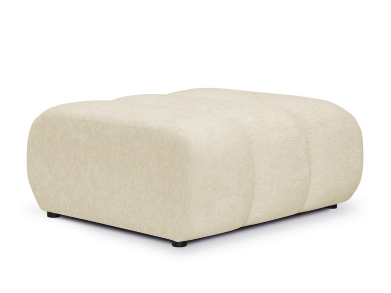 Pufa LaMiaSofa NAPOLI z tkaniny szenilowej 94x89 cm jasny beż 1 szt.