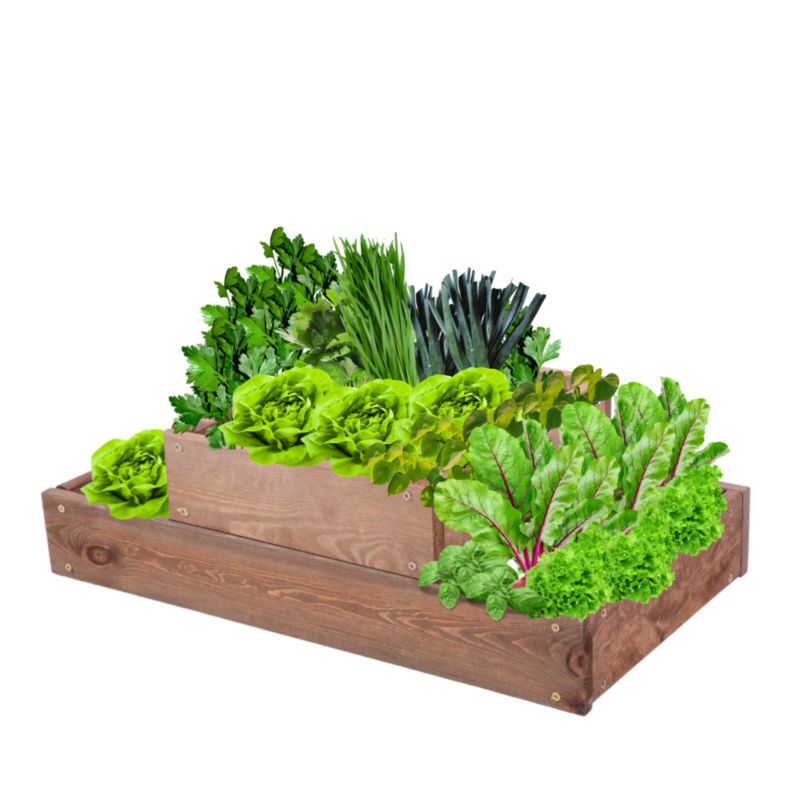 Skrzynia warzywna MODO24 regulowana donica 18x60x30 cm brązowe impregnowane drewno 1 szt