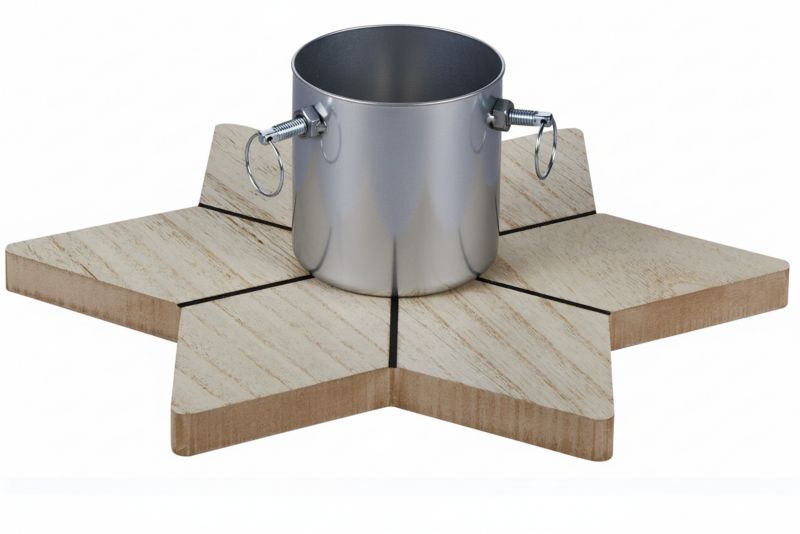 Stojak pod choinkę COIL w kształcie gwiazdy srebrny podstawka pod choinkę 2.3m 1 szt.