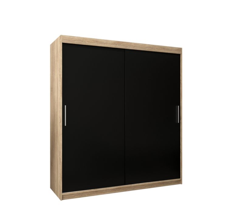 Szafa przesuwna Garderoba Abiks Tokyo 180 sonoma + czarny 1 szt.