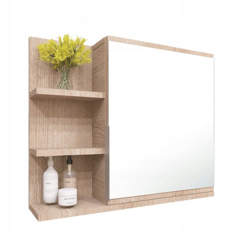 Szafka łazienkowa z lustrem Better Home 60 x 50 x 14 cm Dąb sonoma, Lewa 1 szt.
