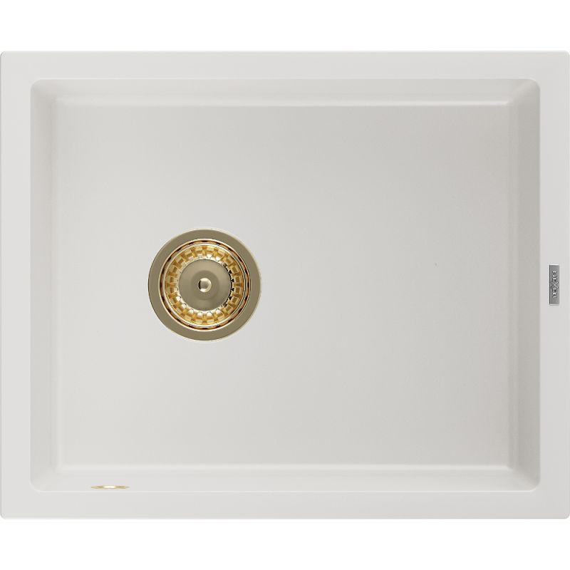 Zlewozmywak granitowy Mexen Pedro 1-komorowy biały 560x460 mm - 6508561000-20-B 1 szt.