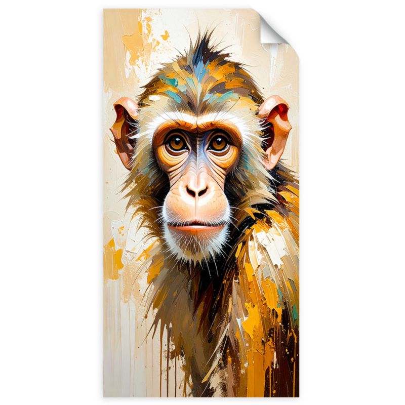 Naklejka na ścianę do salonu sypialni Feeby Kolorowa Małpa Zwierzęta Afryka 50x100cm 1szt