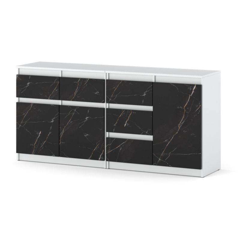 Komoda Hurtownia-Mebli Szuflady 5 Agnolia Mini 160cm Biały Mat San Sebastian 160x35x75 cm 1szt.